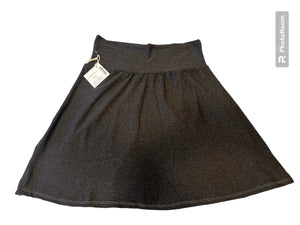 Grey Solid Straight Cut Skirt
