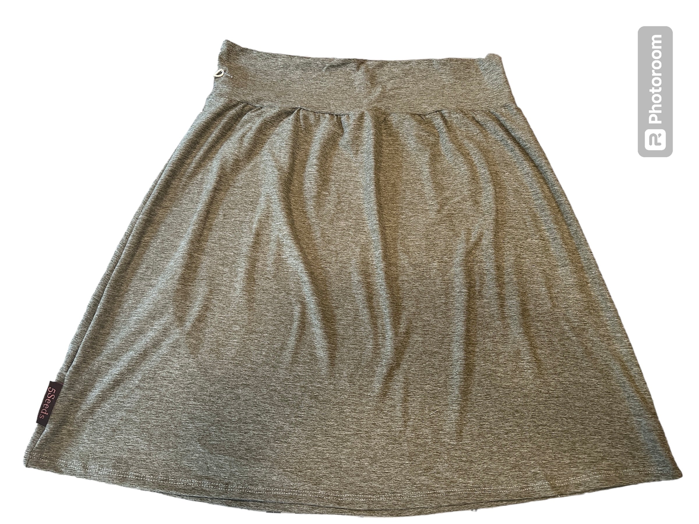 Muted Green Olive Heathered Straighter Cut Skirt