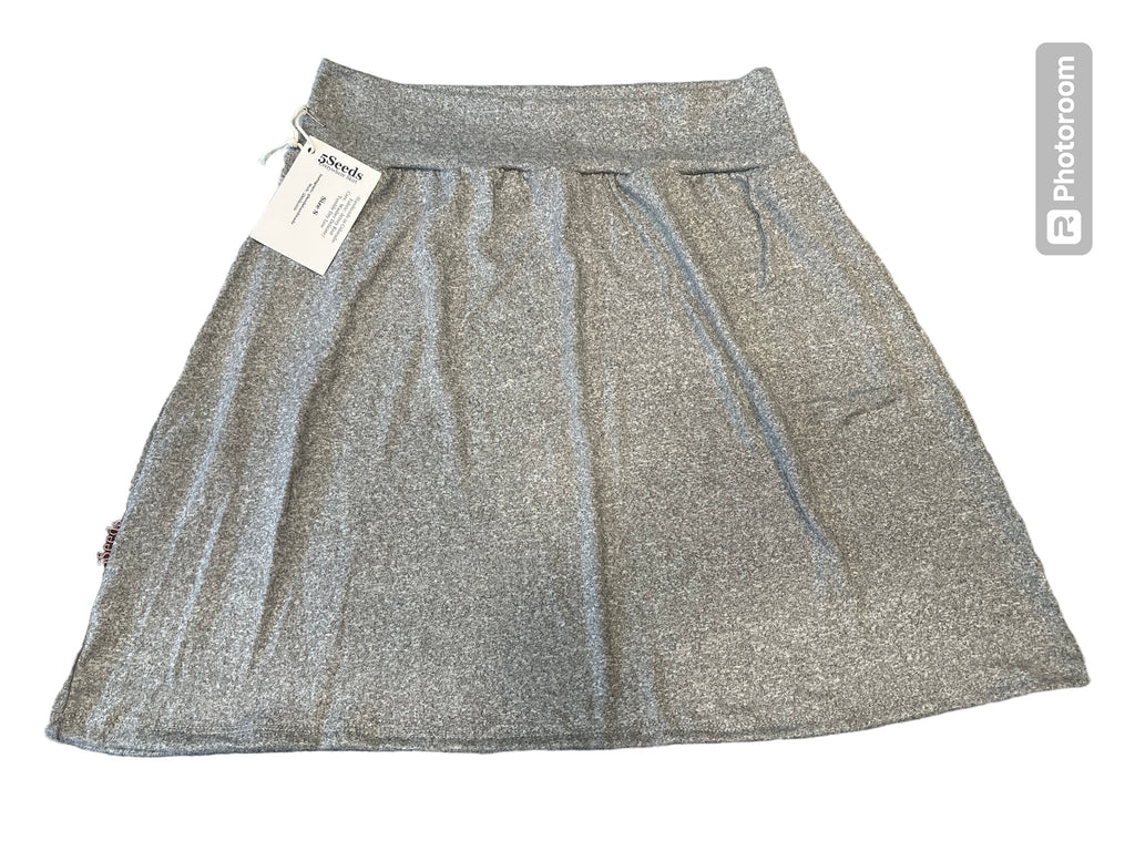 Light Grey Heathered Straighter Cut Skirt