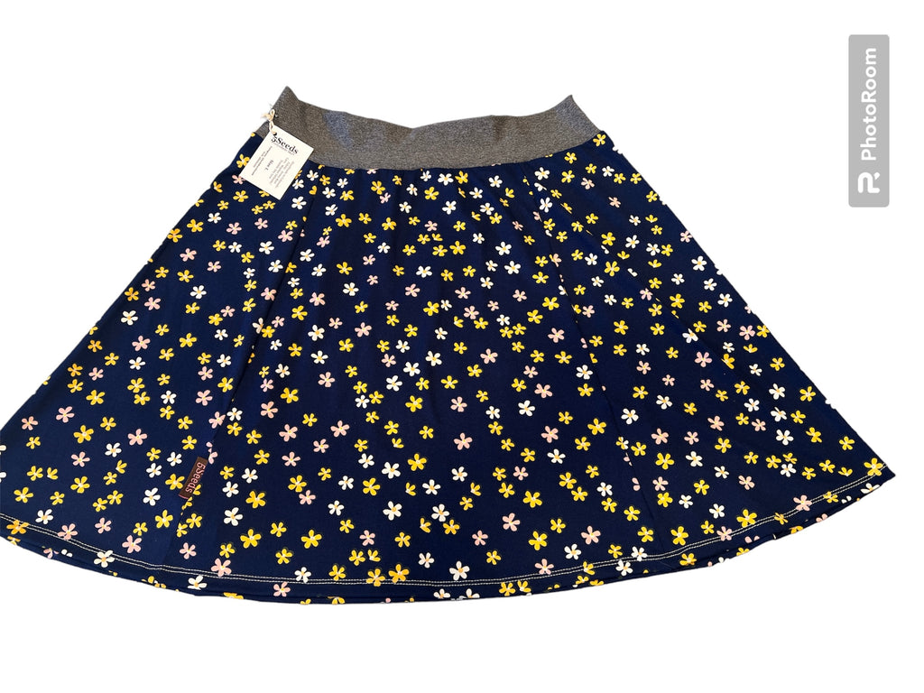 Blue and Yellow Floral Skirt