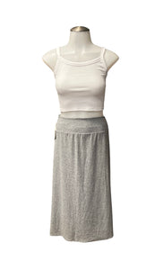 Grey Heathered Straighter Cut MIDI Skirt