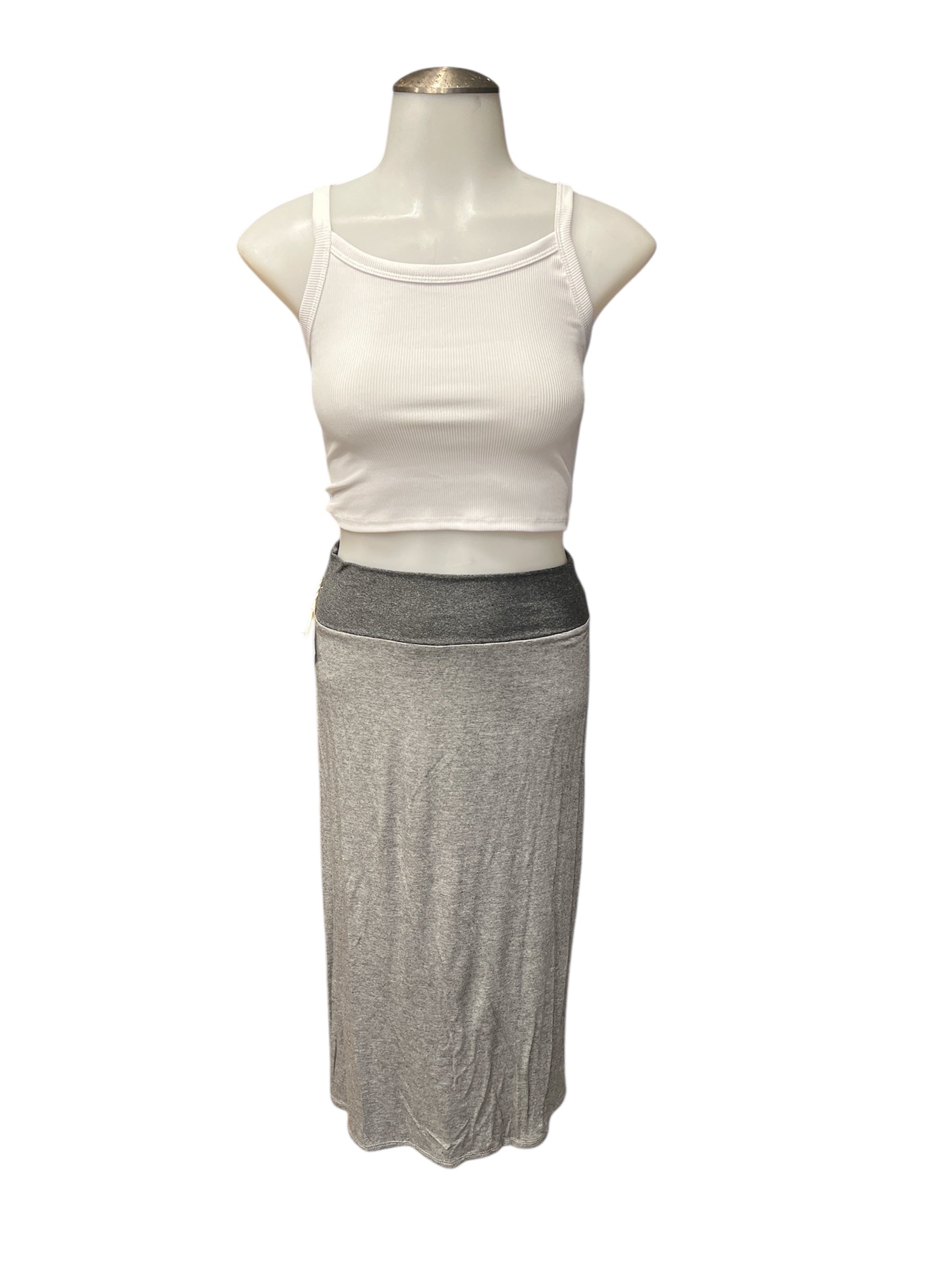 Micro Stripe Straighter Cut MIDI Skirt