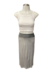 Micro Stripe Straighter Cut MIDI Skirt