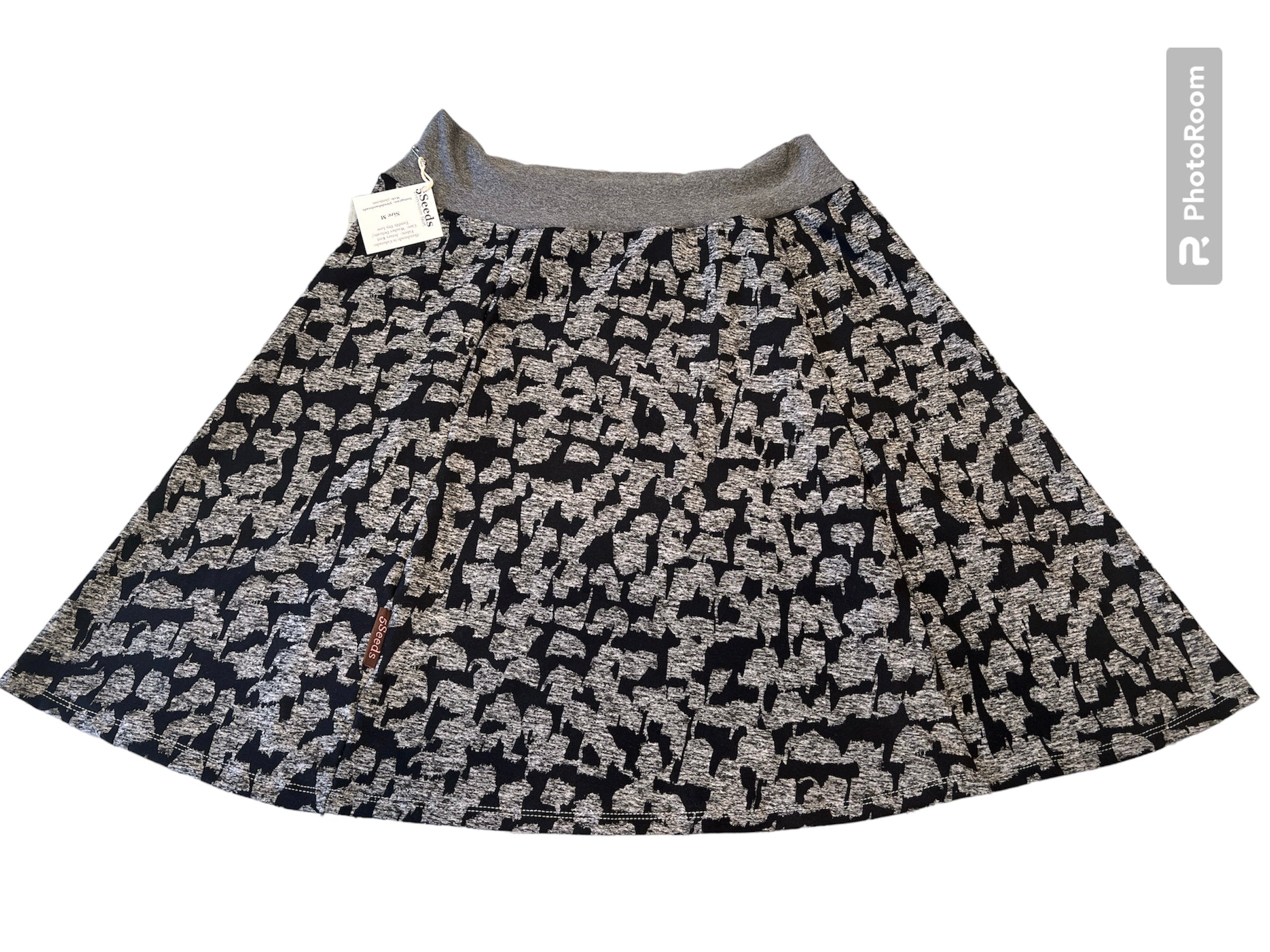 Black and Grey Abstract Skirt