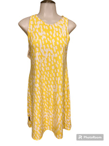 Lemon Yellow and White Dress