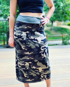 Camouflage Midi Skirt