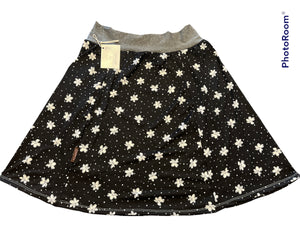 Black Skirt with White Flowers