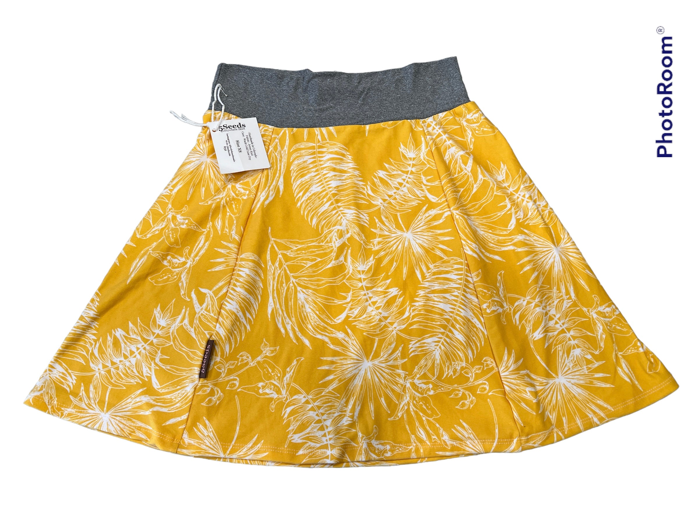 Yellow and White Floral Skirt